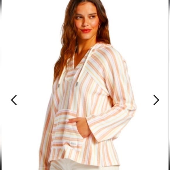 ROXY Wild & Free Striped Poncho Hoodie Size XXL - Picture 1 of 15